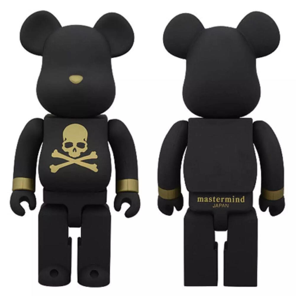 BEARBRICK BE@RBRICK MASTERMIND X SENSE 1000% BLACK GOLD Scull JAPAN - Picture 3 of 9